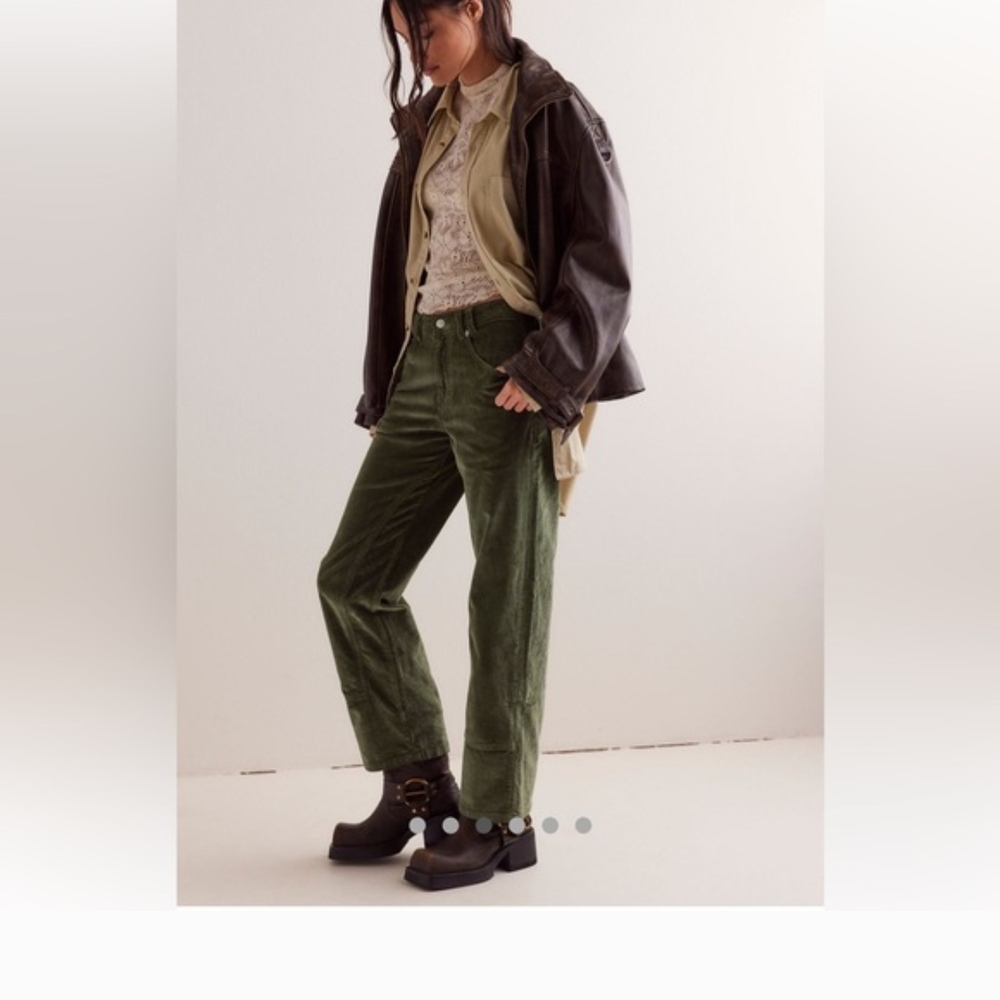 We The Free Garden Green Straight Leg Corduroy Pants